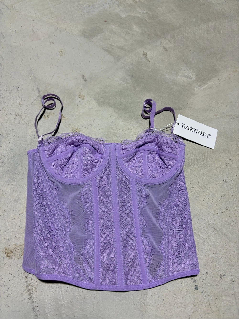Raxnode NWT Lavender Lace Bustier Corset Top XS